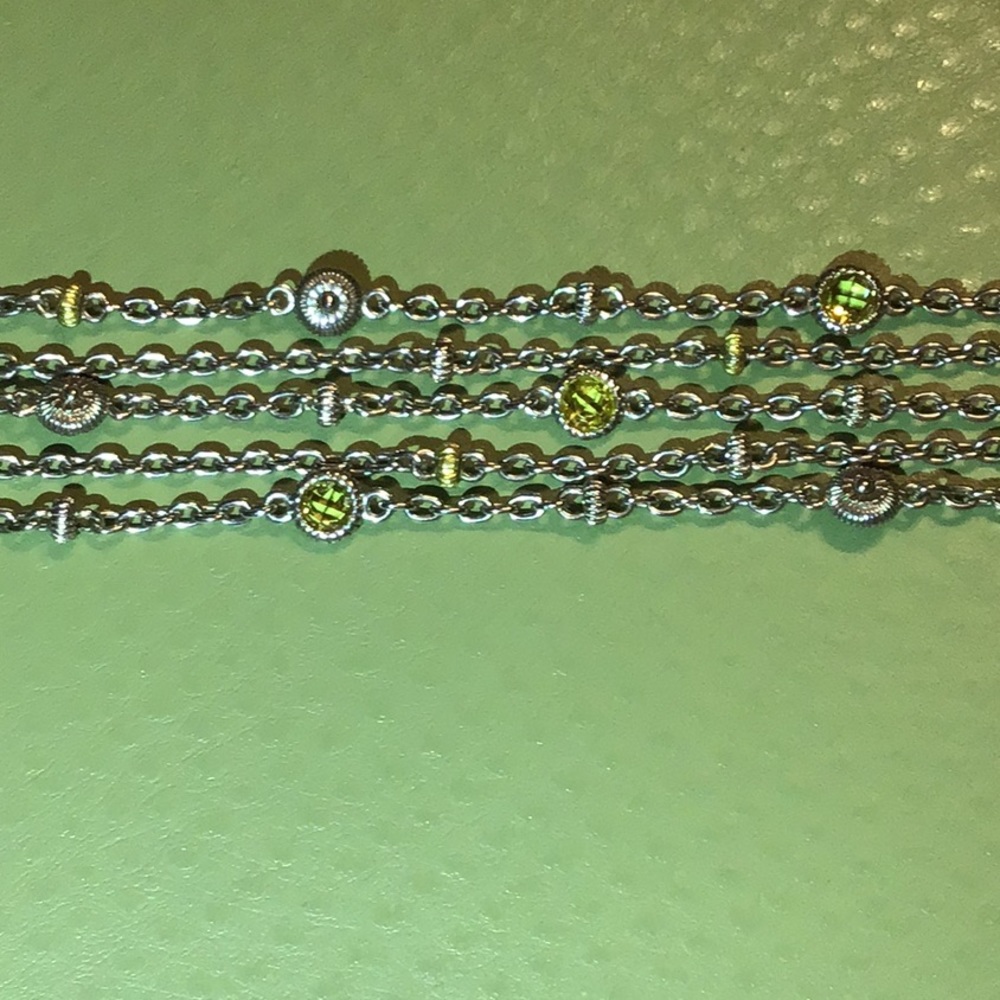 JUDITH RIPKA TWO 5 ROW CITRINE 18KT & 925 BRACELET